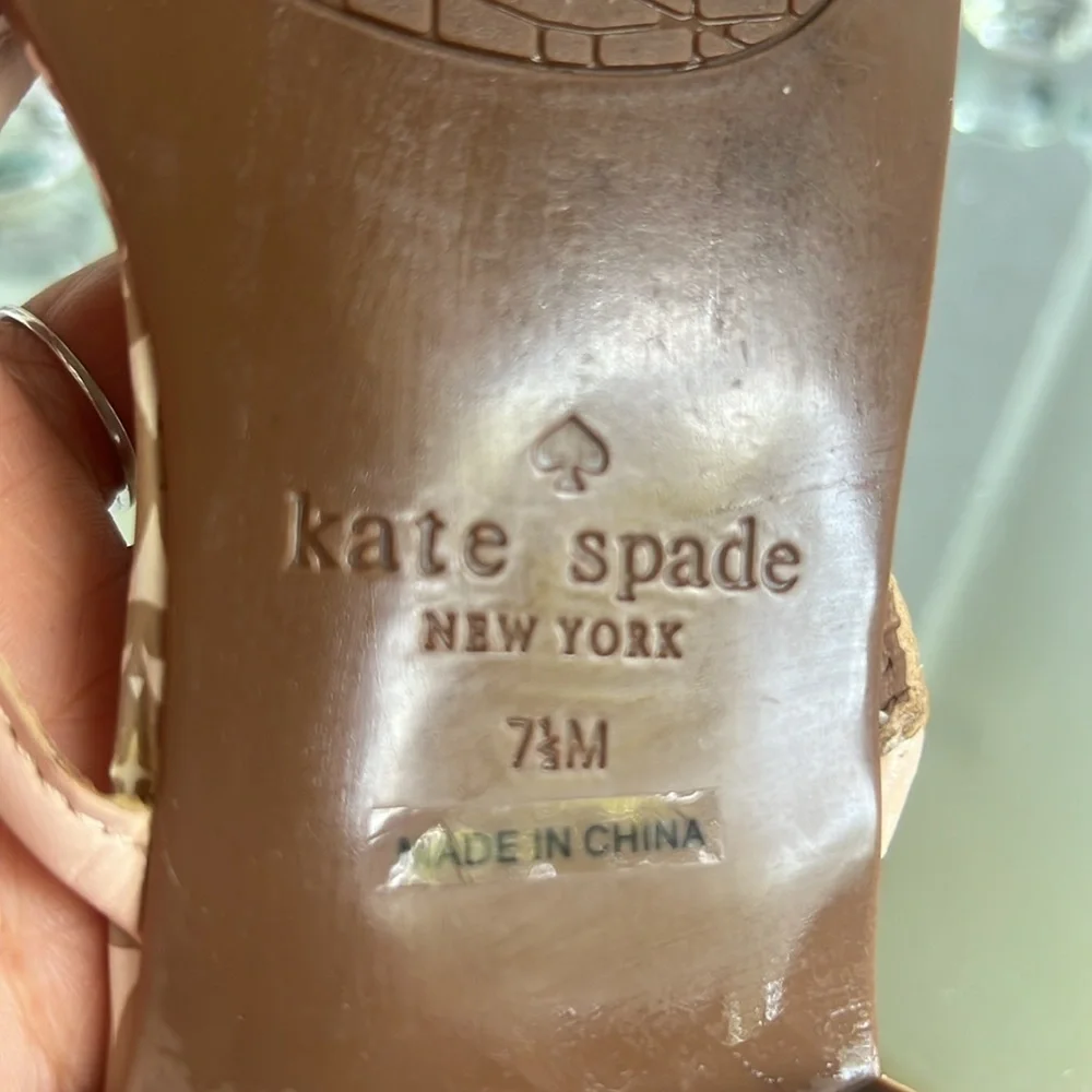Kate Spade Tan Patterned Sandals size 7.5